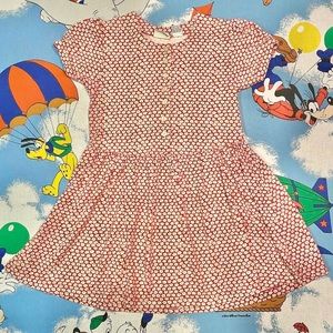 Vintage 90s pink & white floral button down youth dress 🌼